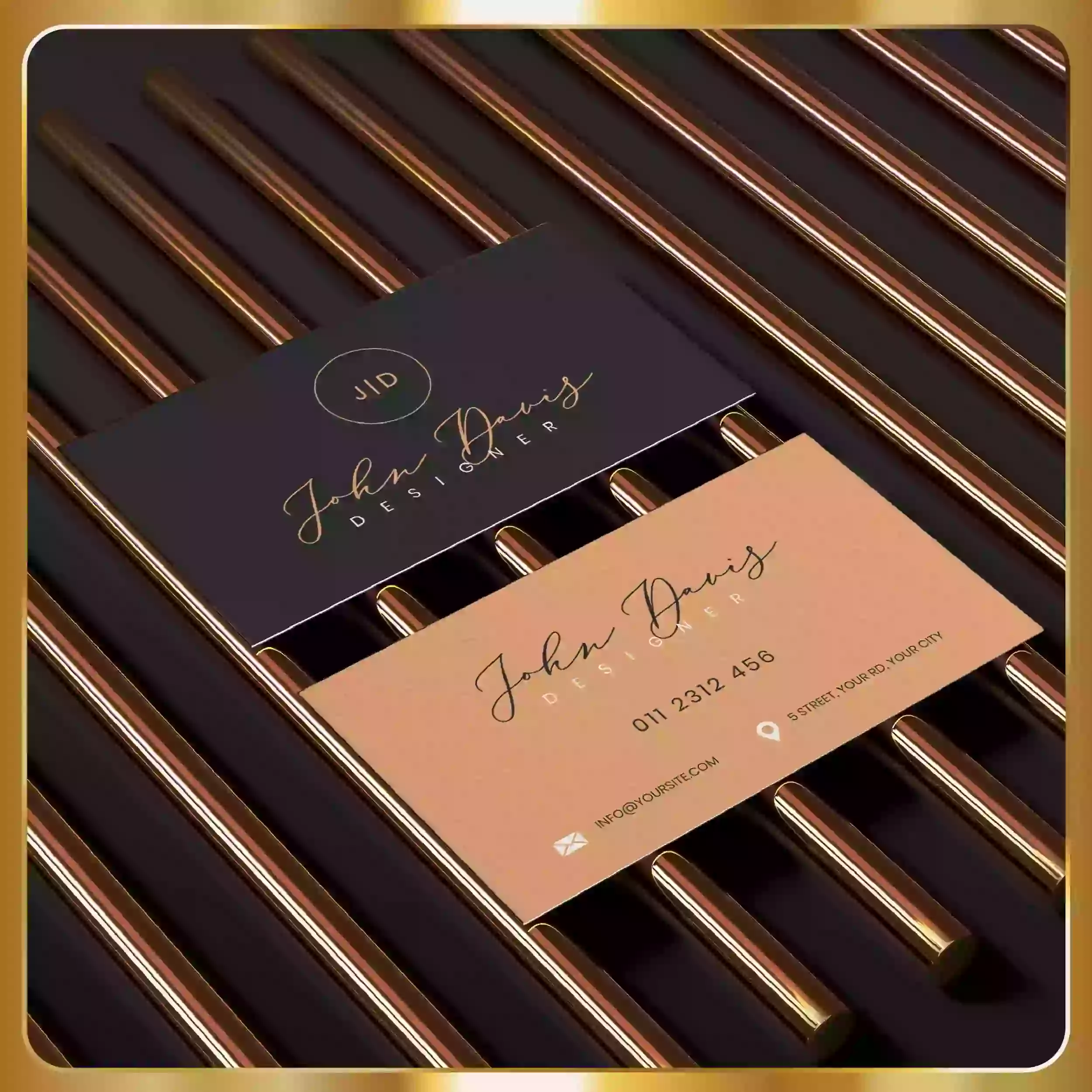 Elegant black and gold branding set